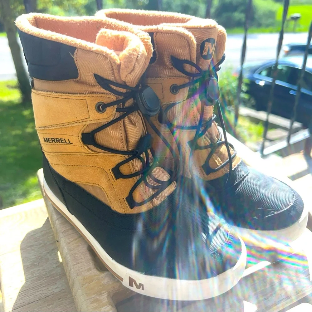 Merrell Kids Tan and Black Waterproof Winter Boots